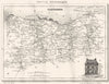 CALVADOS. Calvados. Département  1835 old antique vintage map plan chart