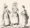 CALVADOS. Femmes de Lisieux et de Bayeux 1835 old antique print picture