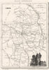 CHER. Cher. Département  1835 old antique vintage map plan chart