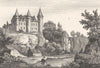 CHER. Chateau de Croi prés Cullan 1835 old antique vintage print picture