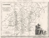 CORRÈZE. Corrèze. Département  1835 old antique vintage map plan chart