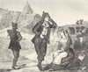 CORSICA. Tour de Sénéqué Costumes Corses 1835 old antique print picture