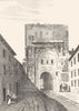 DOUBS. Porte Noire 1835 old antique vintage print picture