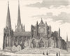 EURE-ET-LOIR. Cathédrale de Chartres 1835 old antique vintage print picture