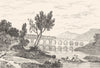 GARD. Pont Du Gard 1835 old antique vintage print picture