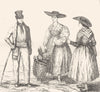 GARD. Costumes du Gard 1835 old antique vintage print picture
