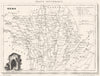 GERS. Département du Gers 1835 old antique vintage map plan chart
