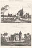 GIRONDE. Chateau Montaigne; Brède 1835 old antique vintage print picture