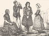 GIRONDE. Costumes de la Gironde 1835 old antique vintage print picture
