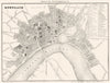 GIRONDE. Bordeaux town city plan 1835 old antique vintage map chart