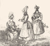 GIRONDE. Bordeaux. Costumes des area 1835 old antique vintage print picture