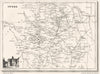 INDRE. Département de l'Indre 1835 old antique vintage map plan chart