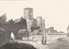 INDRE. Ruines du Chateau de Chatillon sur-Indre 1835 old antique print picture