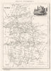 JURA. Département du Jura 1835 old antique vintage map plan chart