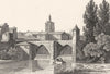 LANDES. Mont de Marsan 1835 old antique vintage print picture
