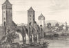 LOT. Cahors 1835 old antique vintage print picture