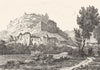 LOT. Roc Amadour 1835 old antique vintage print picture