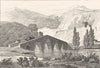 LOZÈRE. Pont Gothique Près Mende 1835 old antique vintage print picture
