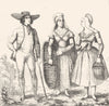 MAINE-ET-LOIRE. Costumes de Maine-Et-Loire 1835 old antique print picture