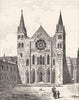 MARNE. Eglise St. Remy à Reims 1835 old antique vintage print picture