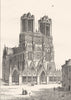 MARNE. Cathédrale de Reims 1835 old antique vintage print picture