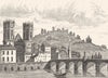 FRANCE. Pont-à-Mousson 1835 old antique vintage print picture