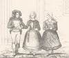 MORBIHAN. Mariés de Pontivy Morbihan 1835 old antique vintage print picture