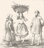 NORD. Lille. Costumes des environs de Lille 1835 old antique print picture