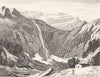 HAUTES-PYRÉNÉES. Cascade de Gavornie 1835 old antique vintage print picture