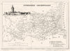 PYRÉNÉES-ORIENTALES. Pyrénées-Orientales 1835 old antique map plan chart
