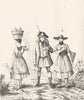 ALSACE. Costumes Alsaciens 1835 old antique vintage print picture