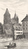 BAS-RHIN. Eglise Saint Thomas 1835 old antique vintage print picture
