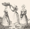RHÔNE. Costumes du Rhòne 1835 old antique vintage print picture