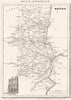 RHÔNE. Département du Rhône 1835 old antique vintage map plan chart