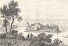 RHÔNE. The Barbe près de Lyon 1835 old antique vintage print picture