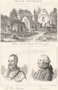 SARTHE. Ruins L'abbaye Persaigne; Mal. Brissac; Tressan 1835 old antique print