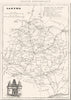SARTHE. Département de la Sarthe 1835 old antique vintage map plan chart