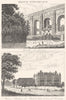 PARIS. Aqueduc d'Arcueil; Ancien Chateau Madrid Bois Boulogne 1835 old print