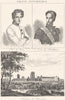 PARIS. Roi Rome; Due Bordeaux; Chateau Vincennes 1835 old antique print