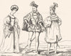 PARIS. Paris. Costumes du XVIe Siècle 1835 old antique vintage print picture