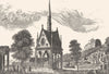 PARIS. Tombeau d' Héloïse et d' Abeïlard Limetière de l'Est 1835 old print