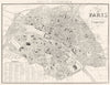 PARIS. Plan de Paris 1835 old antique vintage map chart