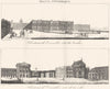 YVELINES. Seine-et-Oise. Chateau Versailles, Côté Jardin Ville 1835 old print