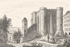 DEUX-SÈVRES. Víeílle Príson Niort où est née Mme. Maintenon 1835 old print