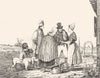 SOMME. Costumes de la Somme 1835 old antique vintage print picture