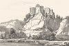 TARN-ET-GARONNE. Chateau de Bruniquel 1835 old antique vintage print picture