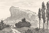 VAR. Chateau de Mornas 1835 old antique vintage print picture