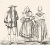 VENDÉE. Costumes de la Vendée 1835 old antique vintage print picture
