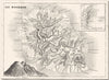 RÉUNION. Île Bourbon (Reunion) . Inset map of Madagascar 1835 old antique