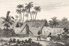 RÉUNION. Île Bourbon (Reunion) . Case à negres 1835 old antique print picture